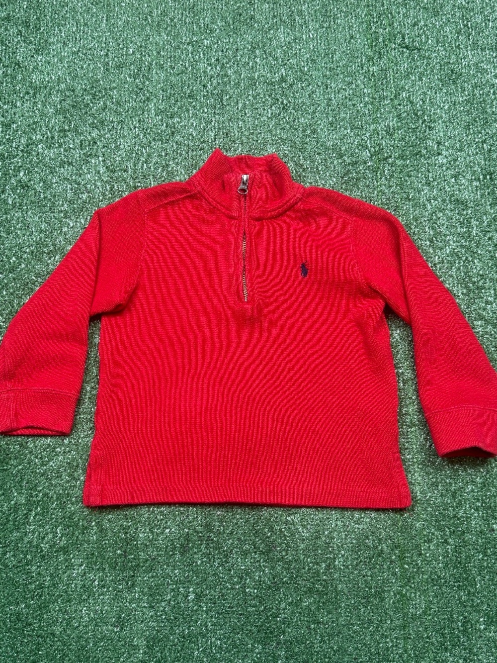 Polo Ralph Lauren Quarter Zip Sweatshirt Toddler Size 4T Red Pullover